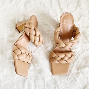 Marc Fisher Hammy Leather Square Toe Block Heel Size 8 New